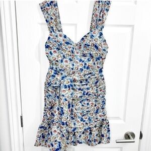 open lace back dress French Connection Paulette Embroidered Dress